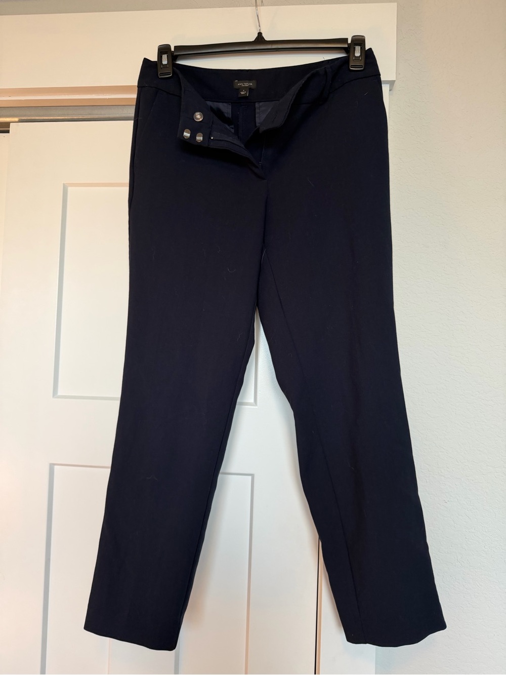 Ann Taylor Navy High-Waist Dress Pants